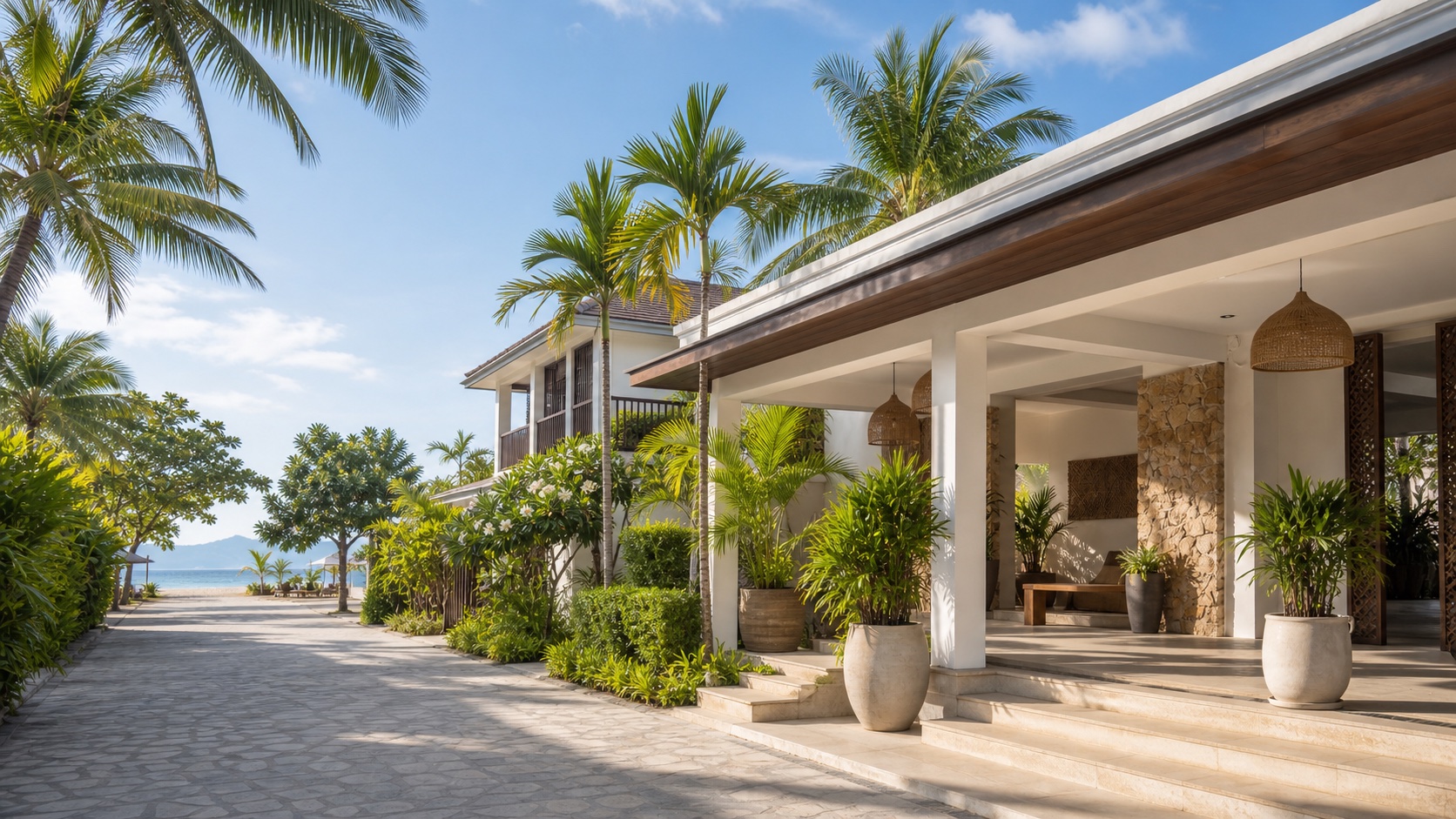 AI-assisted generic resort arrival illustration for a Chiang Mai hotel guide